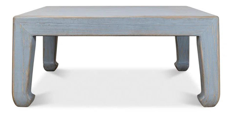 Handmade Square Coffee Table Blue 39" Coffee Tables LOOMLAN By Sarreid