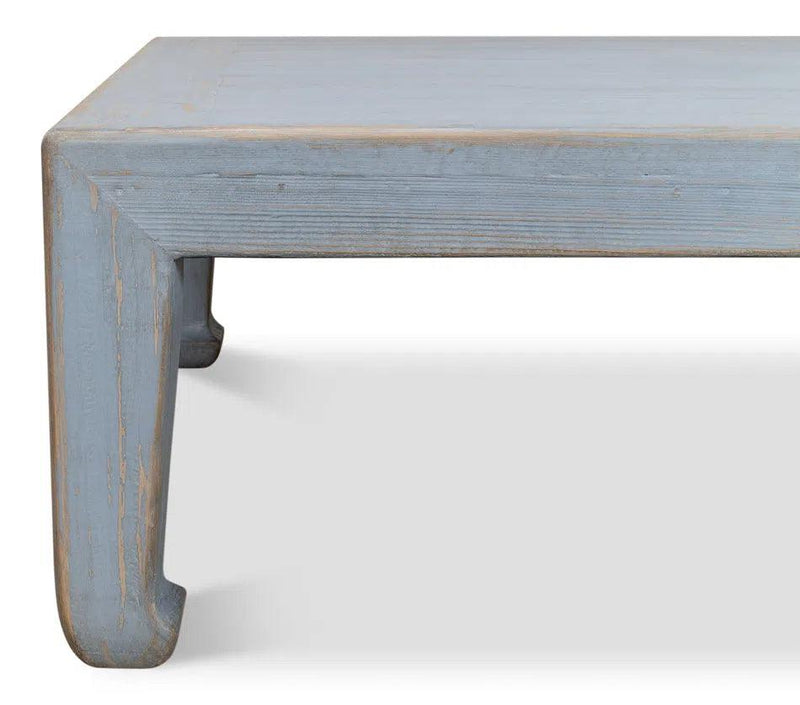 Handmade Square Coffee Table Blue 39" Coffee Tables LOOMLAN By Sarreid