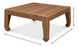 Handmade Square Coffee Table Natural 39" Coffee Tables LOOMLAN By Sarreid