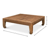 Handmade Square Coffee Table Natural 57" Coffee Tables LOOMLAN By Sarreid