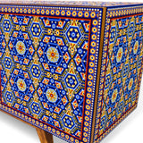 Handmade Unique Beaded Multicolor Beaded Sideboard Cabinet Sideboards LOOMLAN By Victor Betancourt