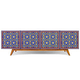 Handmade Unique Beaded Multicolor Beaded Sideboard Cabinet Sideboards LOOMLAN By Victor Betancourt