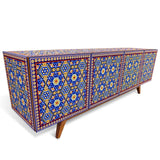 Handmade Unique Beaded Multicolor Beaded Sideboard Cabinet Sideboards LOOMLAN By Victor Betancourt