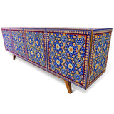 Handmade Unique Beaded Multicolor Beaded Sideboard Cabinet Sideboards LOOMLAN By Victor Betancourt