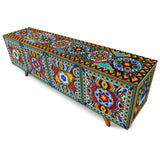 Handmade Unique Beaded Sideboard Cabinet Deer Sideboards LOOMLAN By Victor Betancourt