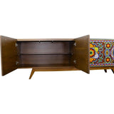 Handmade Unique Beaded Sideboard Cabinet Deer Sideboards LOOMLAN By Victor Betancourt