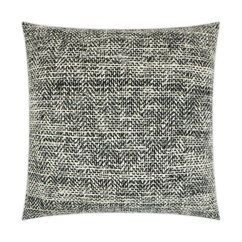 Handspun Textured Black Large Throw Pillow With Insert Throw Pillows LOOMLAN By D.V. Kap