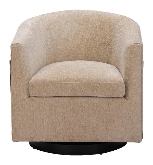 Hanko Golden Beige Swivel Chair Club Chairs LOOMLAN By Zuo Modern