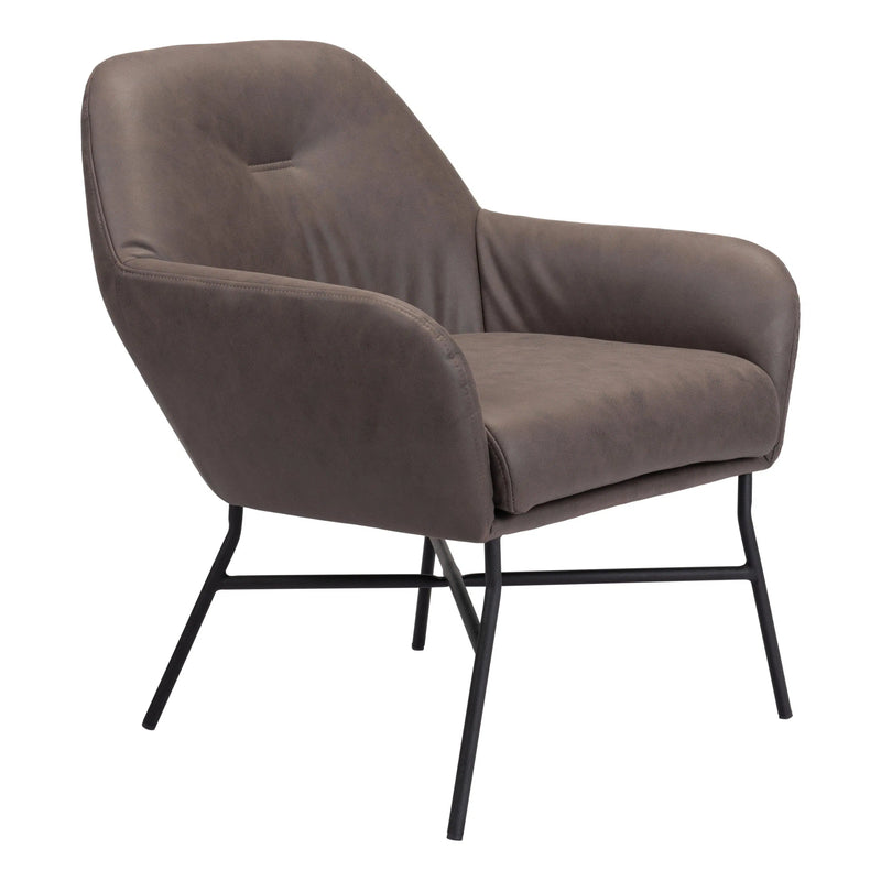 Hans Accent Chair Vintage Brown Club Chairs LOOMLAN By Zuo Modern