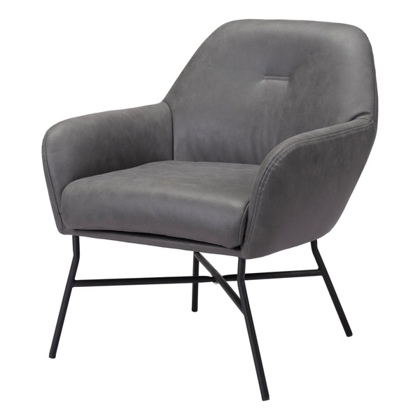 Hans Accent Chair Vintage Gray Club Chairs LOOMLAN By Zuo Modern