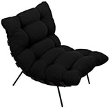 Hanzo Chair with Steel Legs, Charcoal Black Accent Chairs LOOMLAN By Noir