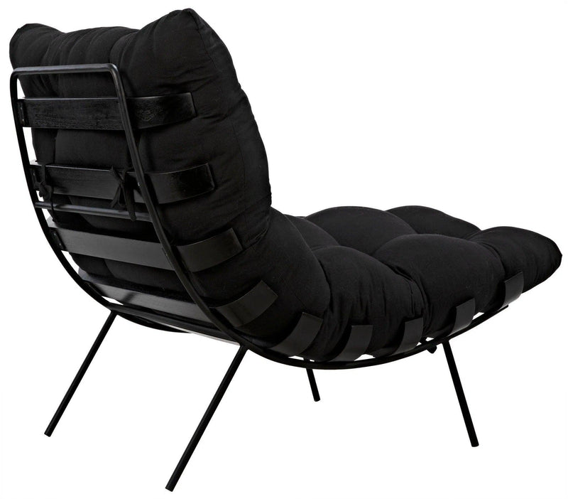 Hanzo Chair with Steel Legs, Charcoal Black Accent Chairs LOOMLAN By Noir