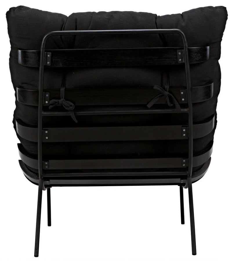 Hanzo Chair with Steel Legs, Charcoal Black Accent Chairs LOOMLAN By Noir