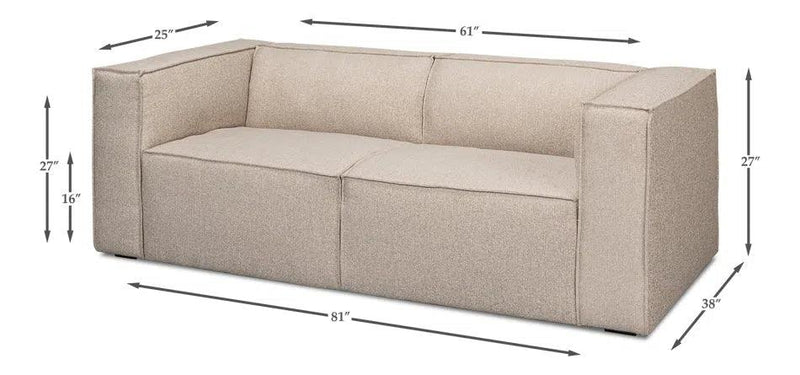 Harland Sofa Beige Linen Upholstery Sofas & Loveseats LOOMLAN By Sarreid