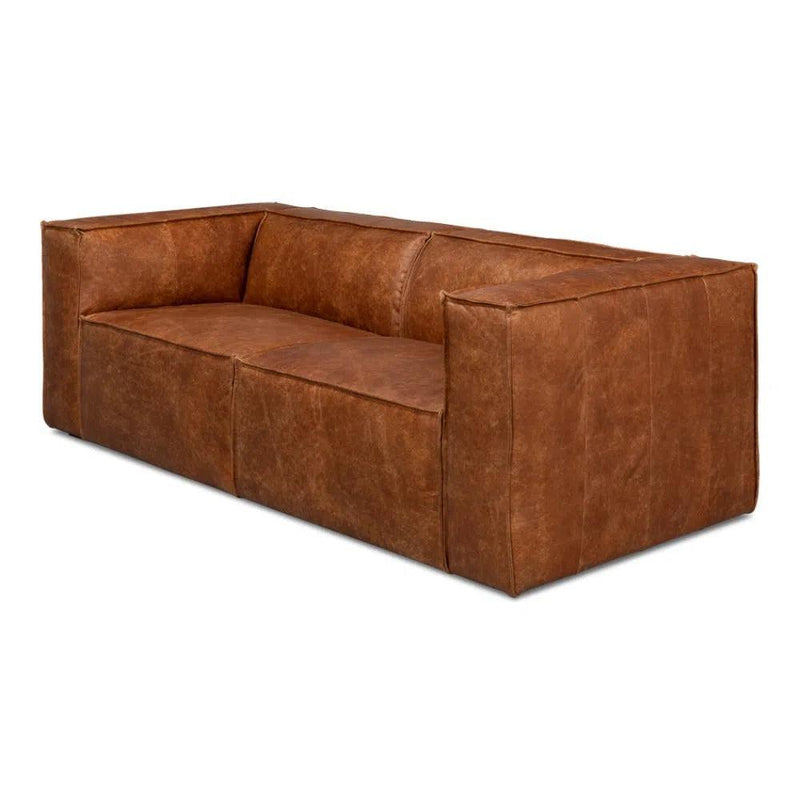 Harland Sofa Light Brown Leather Sofas & Loveseats LOOMLAN By Sarreid