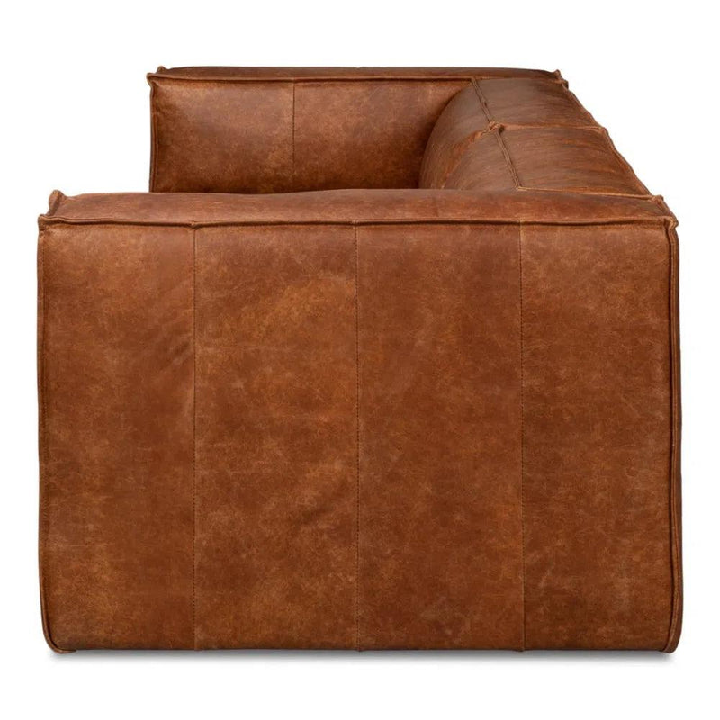 Harland Sofa Light Brown Leather Sofas & Loveseats LOOMLAN By Sarreid