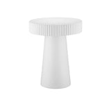 Harlow Concrete White Round Accent Table Side Tables LOOMLAN By Currey & Co