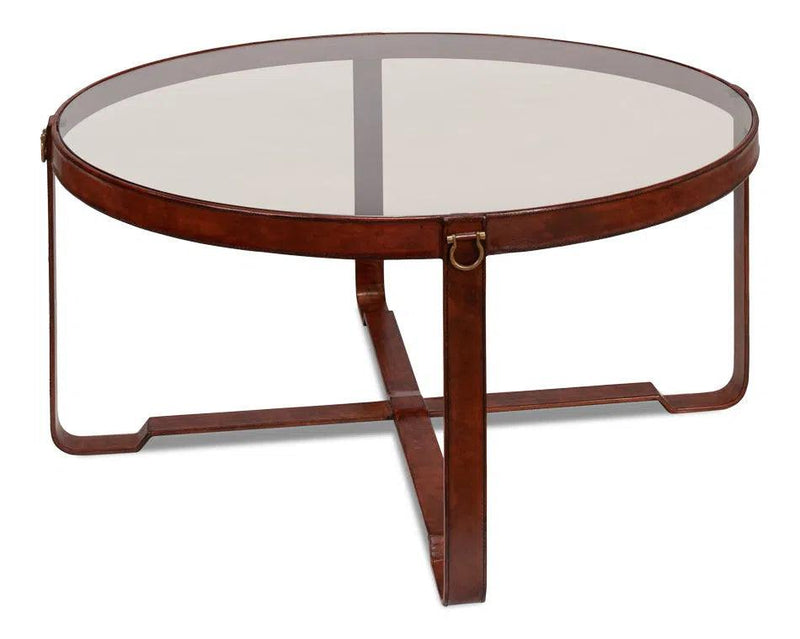 Harness Round Coffee Table Coffee Tables LOOMLAN By Sarreid