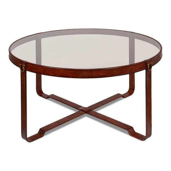 Harness Round Coffee Table Coffee Tables LOOMLAN By Sarreid