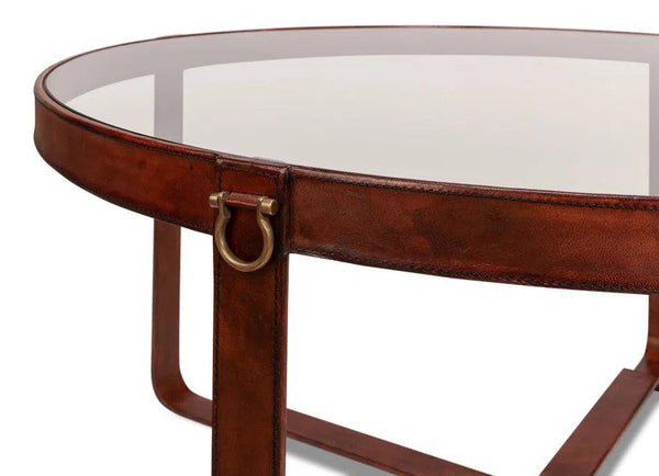 Harness Round Coffee Table Coffee Tables LOOMLAN By Sarreid