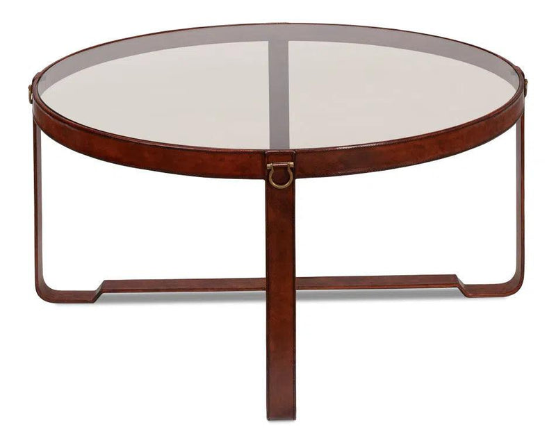 Harness Round Coffee Table Coffee Tables LOOMLAN By Sarreid