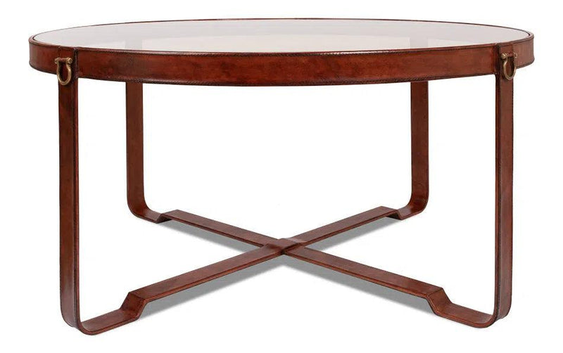 Harness Round Coffee Table Coffee Tables LOOMLAN By Sarreid