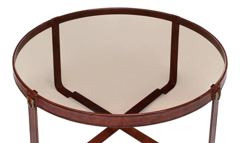 Harness Round Coffee Table Coffee Tables LOOMLAN By Sarreid