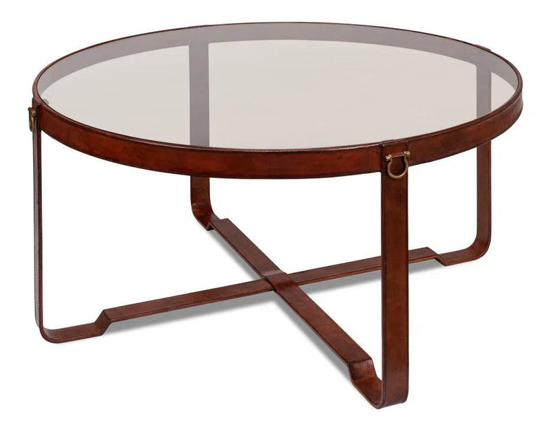 Harness Round Coffee Table Coffee Tables LOOMLAN By Sarreid