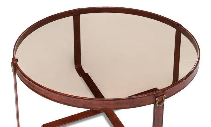 Harness Round Coffee Table Coffee Tables LOOMLAN By Sarreid