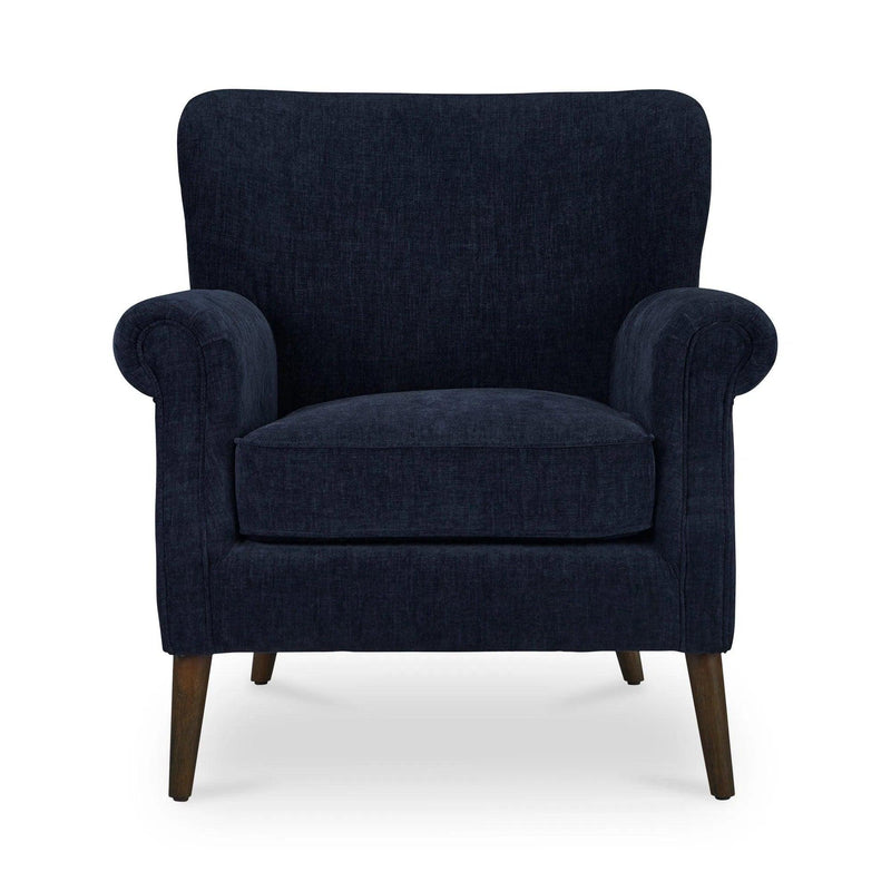 Harriet Polyester Upholstered Accent Armchair with Wood Leg Club Chairs LOOMLAN By Moe's Home