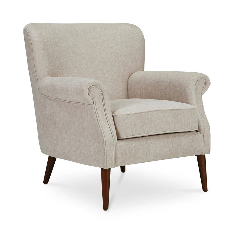 Harriet Polyester Upholstered Accent Armchair with Wood Leg Club Chairs LOOMLAN By Moe's Home