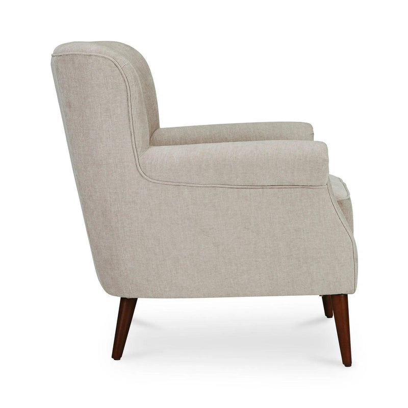 Harriet Polyester Upholstered Accent Armchair with Wood Leg Club Chairs LOOMLAN By Moe's Home