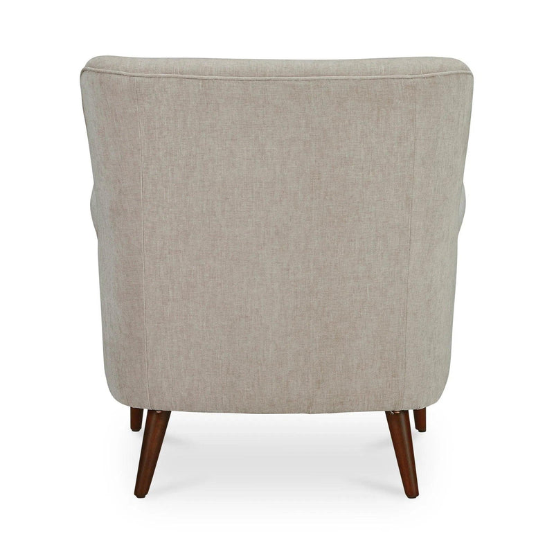 Harriet Polyester Upholstered Accent Armchair with Wood Leg Club Chairs LOOMLAN By Moe's Home