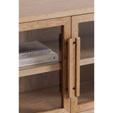 Harrington Natural Wood and Glass Cabinet Accent Cabinets LOOMLAN By Moe's Home