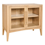 Harrington Natural Wood and Glass Cabinet Accent Cabinets LOOMLAN By Moe's Home