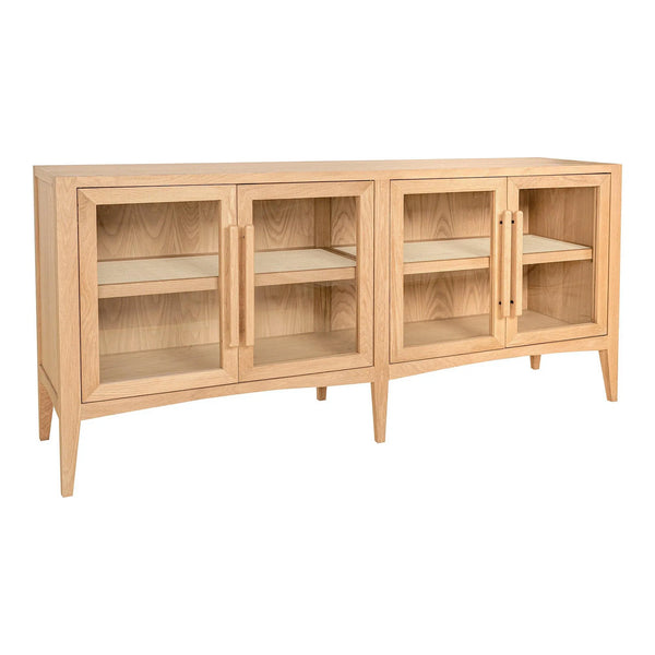 Harrington Natural Wood and Glass Sideboard Sideboards LOOMLAN By Moe's Home