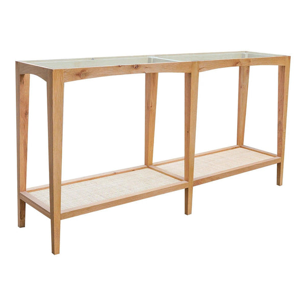 Harrington Wood and Glass Rectangular Console Table Console Tables LOOMLAN By Moe's Home