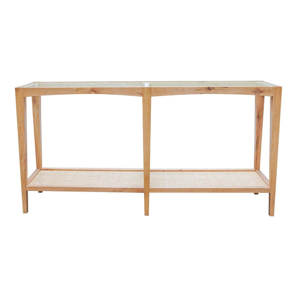 Harrington Wood and Glass Rectangular Console Table Console Tables LOOMLAN By Moe's Home