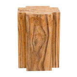 Haru Teak Wood Geometric Side Table Side Tables LOOMLAN By Noir