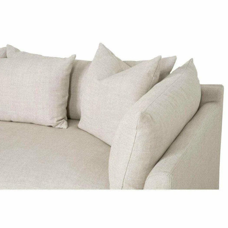 Haven 110" Lounge Slipcover LF Sectional Bisque Espresso Sectionals LOOMLAN By Essentials For Living