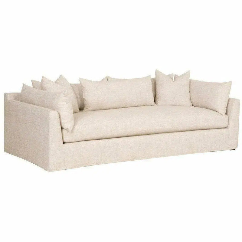 Haven 96" Lounge Slipcover Sofa Bisque Espresso Sofas & Loveseats LOOMLAN By Essentials For Living