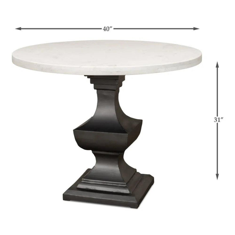 Haviland Marble Round Dining Table White Dining Tables LOOMLAN By Sarreid