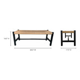 Hawthorn Black Small Wood and Rope Seat Bench Bedroom Benches LOOMLAN By Moe's Home