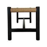 Hawthorn Large Black Elm Wood and Rope Seat Bench Bedroom Benches LOOMLAN By Moe's Home