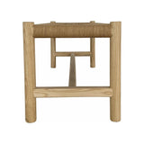 Hawthorn Large Natural Elm Wood and Rope Seat Bench Bedroom Benches LOOMLAN By Moe's Home