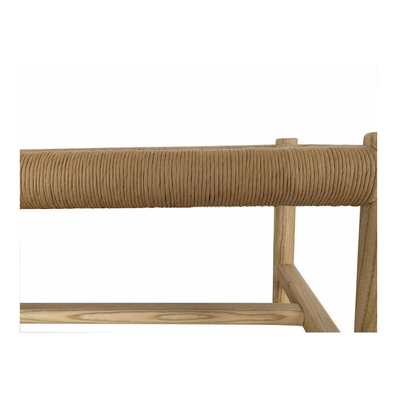 Hawthorn Large Natural Elm Wood and Rope Seat Bench Bedroom Benches LOOMLAN By Moe's Home