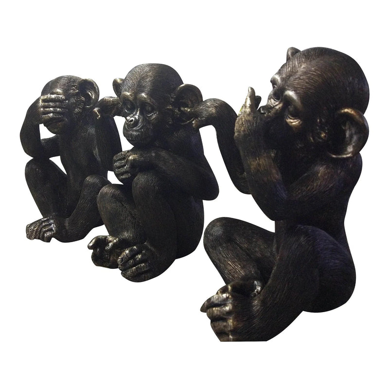 He Did It Chimps Black Sculpture Statues & Sculptures LOOMLAN By Moe's Home