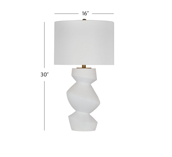 Helen White Resin Table Lamp Table Lamps LOOMLAN By Bassett Mirror