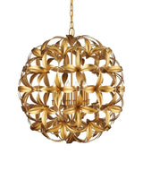 Helenium Orb Iron Gold Chandelier Chandeliers LOOMLAN By Currey & Co