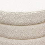 Helix Round Accent Ottoman in Ivory Boucle fabric Ottomans LOOMLAN By Diamond Sofa